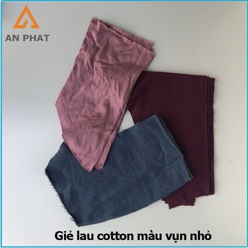 Giẻ lau cotton màu vụn nhỏ có nhiều màu tổng hợp