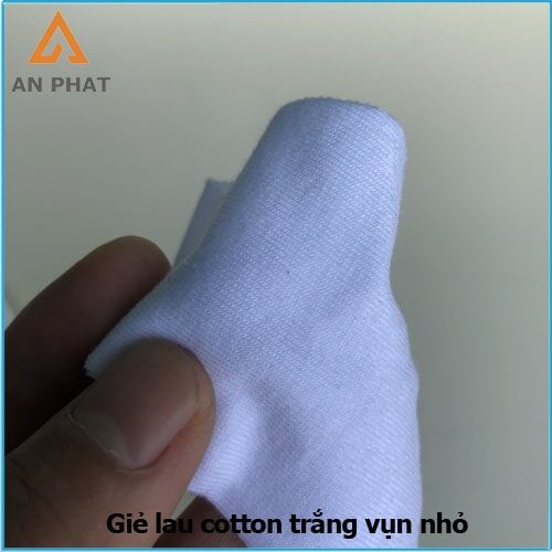 giẻ lau cotton trắng vụn nhỏ không phai, ít bụi