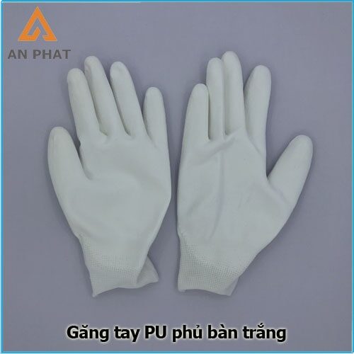Găng tay PU phủ bàn trắng hàn quốc Size S