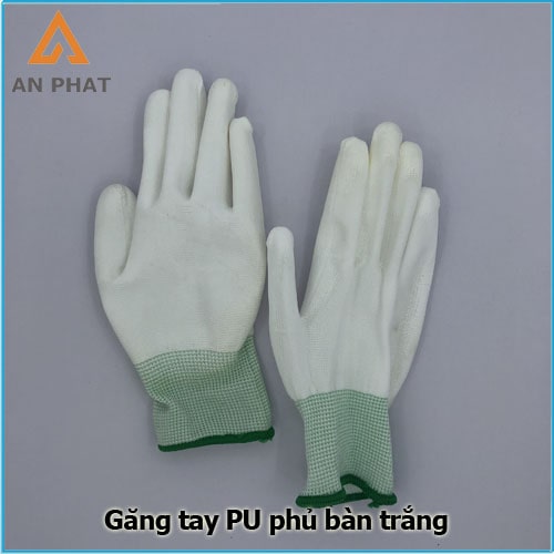 Găng tay pu phủ bàn trắng có lớp phủ PU toàn bộ phần lòng bàn tay