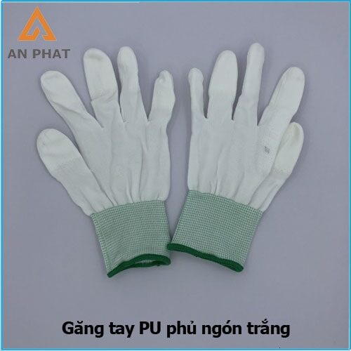 Găng tay pu phủ ngón trắng Trung Quốc Size M