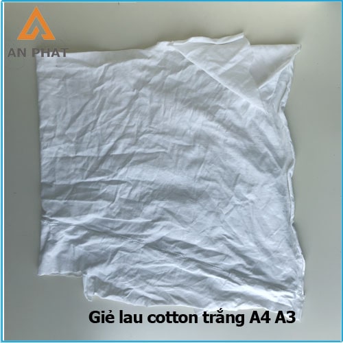 Giẻ lau cotton trắng A4 A3 có khổ A4 hoặc A3, kích thước khá to và một lớp