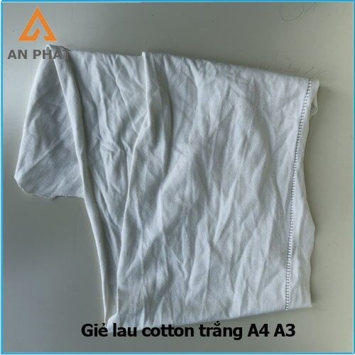 Giẻ lau cotton trắng A4 A3 được đóng bao 50kg tiêu chuẩn