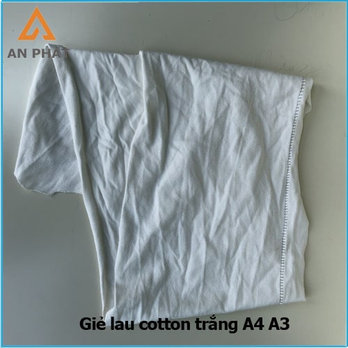 Giẻ lau cotton trắng A4 A3 được dùng lau hóa chất, lau sản phẩm sơn mạ tĩnh điện