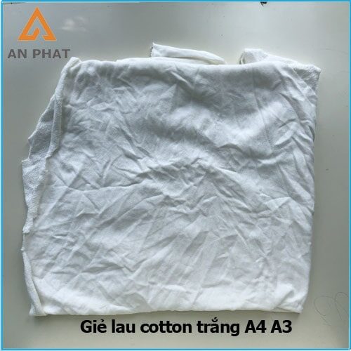 Giẻ lau cotton trắng A4 A3 được giao hàng miễn phí