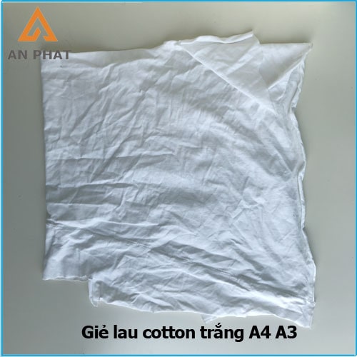 Giẻ lau cotton trắng A4 A3 tại Hải Phòng, thấm hút tốt, không phai màu