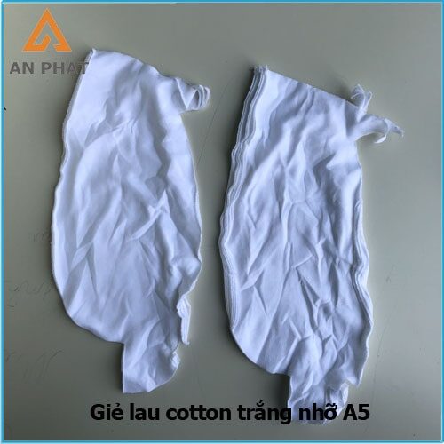 Giẻ lau cotton trắng nhỡ A5 có khổ vải nhỡ cỡ
