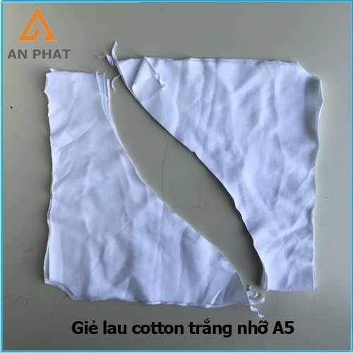 Giẻ lau cotton trắng nhỡ A5 được đóng bao 50kg