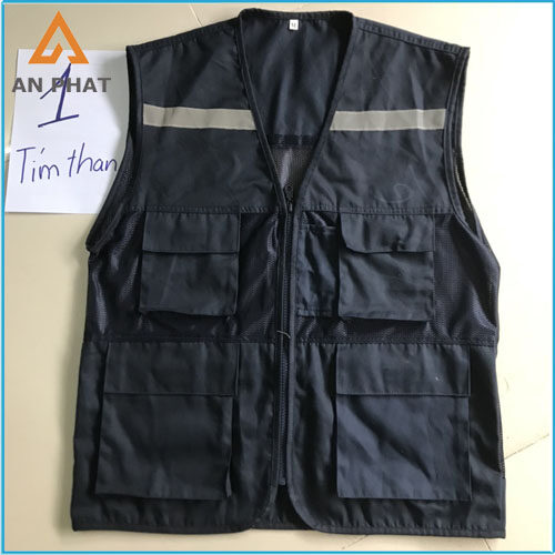 Áo gile lưới màu tím than