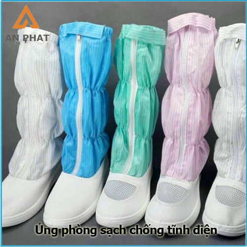 ủng phòng sạch chống tĩnh điện, kéo khoá