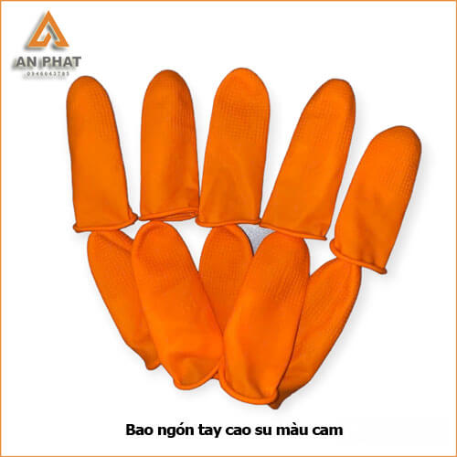 bao ngón cao su màu cam giảm thiểu ma sát và bảo vệ ngón tay